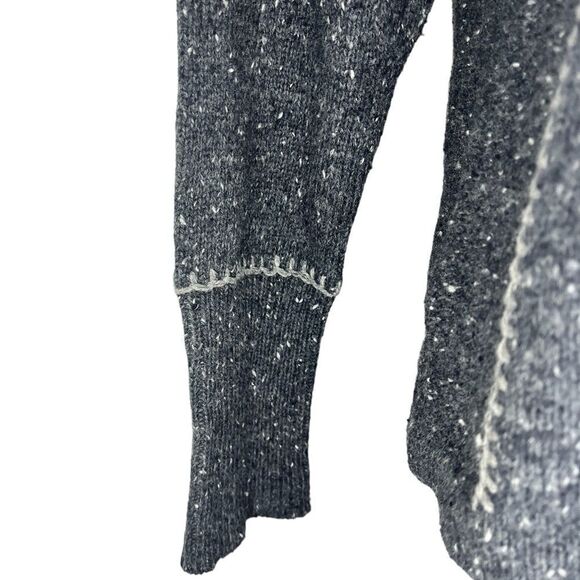 WOOLRICH 100% LAMBS WOOL GRAY STITCHED SPECKLED QUARTER ZIP SWEATER SIZE SMALL - Picture 8 of 10